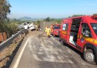 Grave colisão frontal entre caminhão e carreta deixa motoristas feridos em Conceição da Aparecida