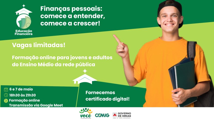 Educação Financeira é tema de curso on-line gratuito oferecido pela Cemig para jovens e adultos