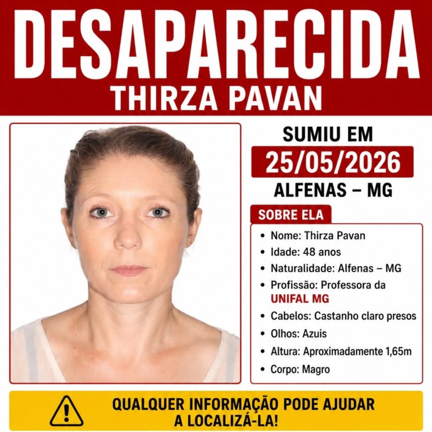 Professora da Universidade Federal de Alfenas está desaparecida desde segunda-feira