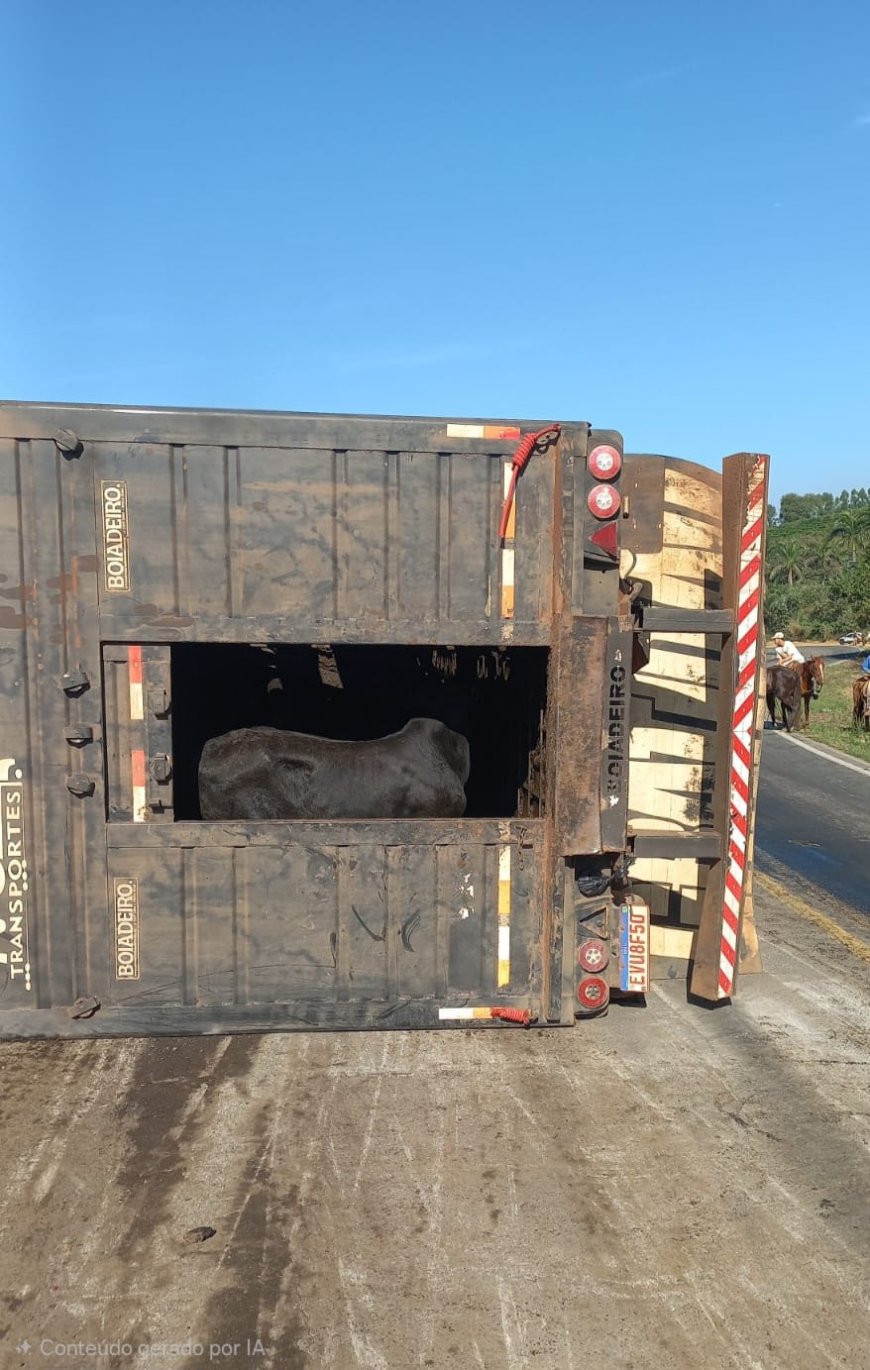 Grave colisão frontal entre caminhão e carreta deixa motoristas feridos em Conceição da Aparecida