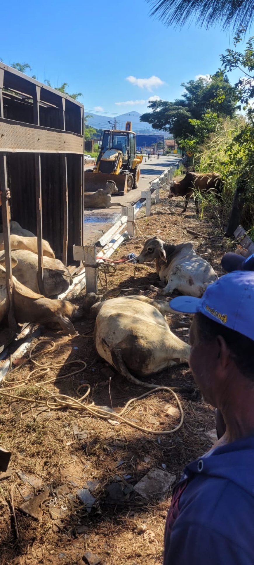 Tombamento de semirreboque deixa condutor ferido e interdita parcialmente rodovia no Sul de Minas