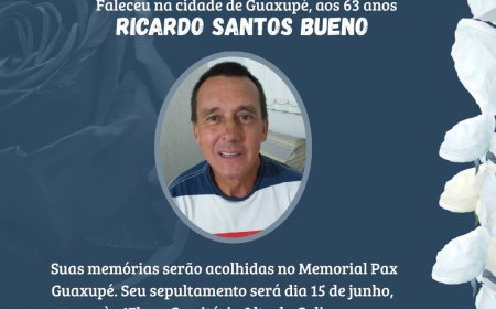 Nota de Falecimento em Guaxupé: Ricardo Santos Bueno, aos 63 anos