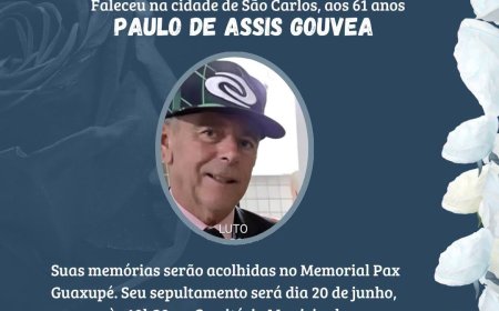 Nota de Falecimento em Guaxupé: Paulo de Assis Gouvea, aos 61 anos