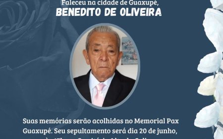 Nota de Falecimento em Guaxupé: Benedito de Oliveira