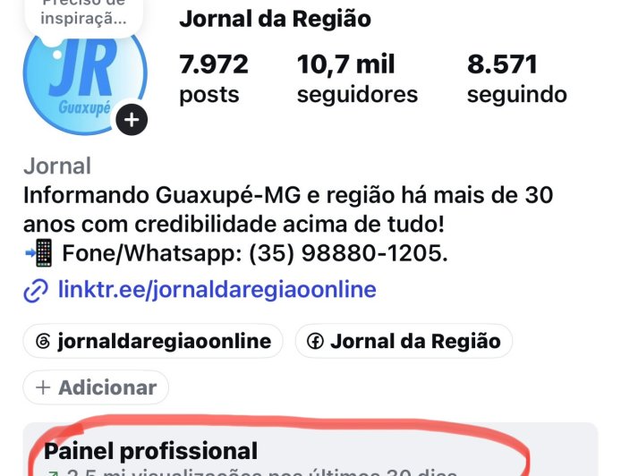 Rumo ao Topo: Portal Jornal da Região atinge a marca histórica de 2,5 milhões de visualizações no Instagram