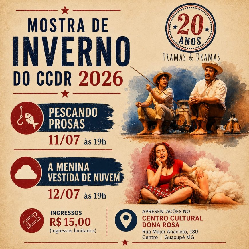 Em Guaxupé, Mostra de Inverno do Centro Cultural Dona Rosa chega à edição 2026 com duas produções do Grupo Tramas e Dramas