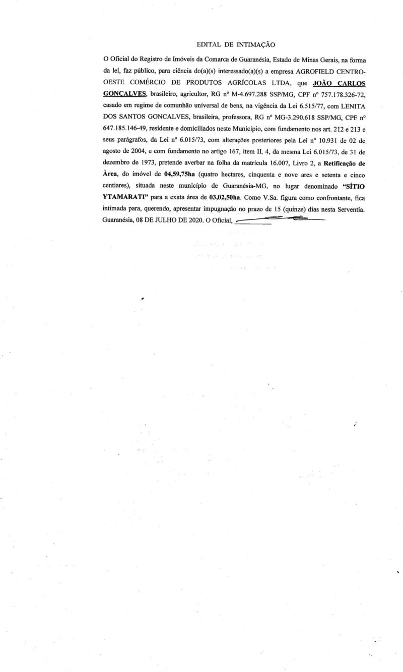 Edital de Intimação