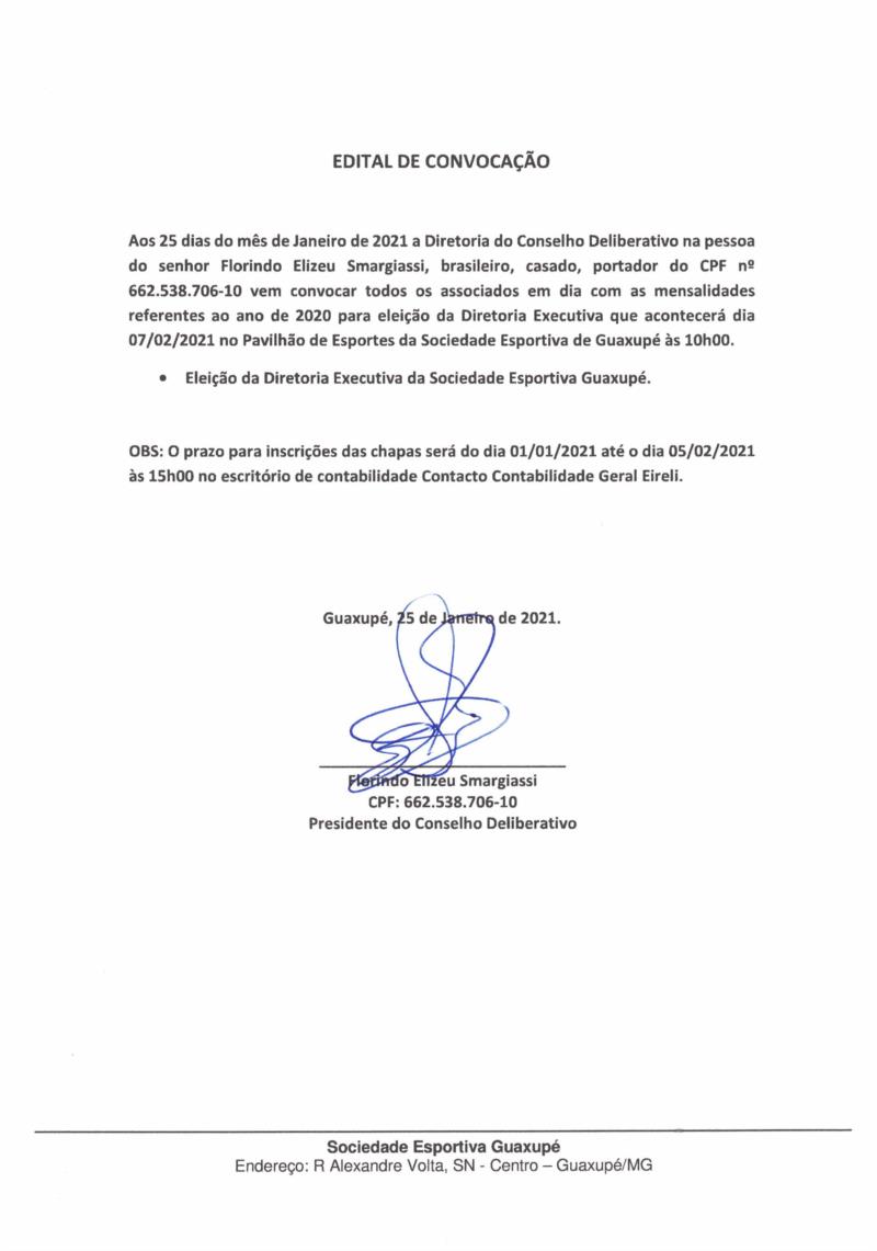 Esportiva publica edital para eleição da nova Diretoria