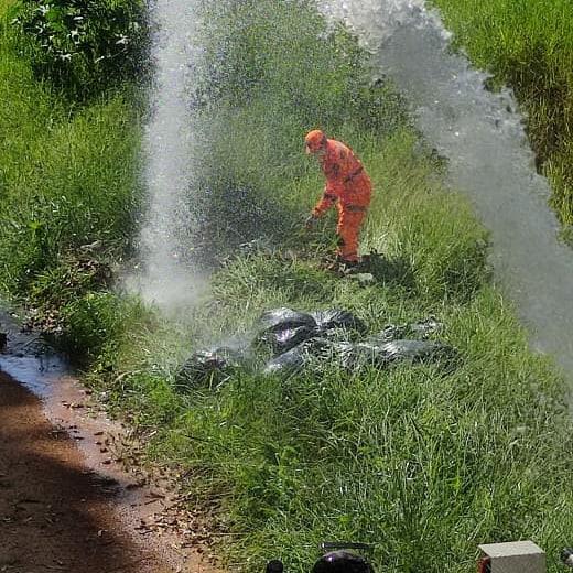 Crime ambiental: bombeiros atendem ocorrência no Jardim Orminda, em Guaxupé