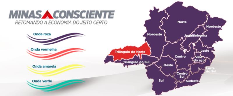 Com exceção do Triângulo do Norte, Minas segue na onda roxa até dia 11 de abril