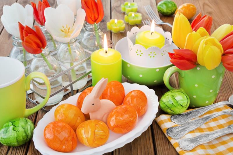 Ovo, coelho e velas