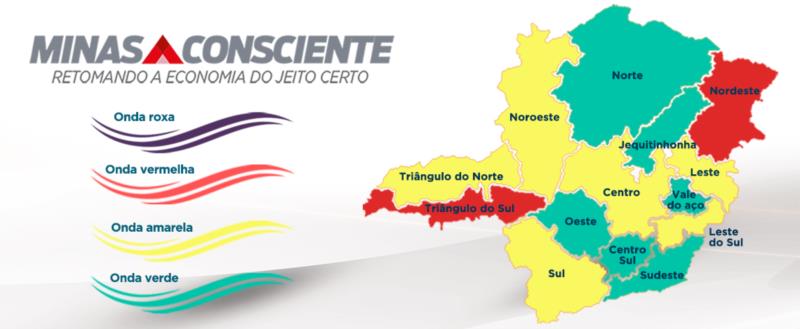 Taxa de incidência da covid-19 cai 9% em Minas e quatro macrorregiões avançam para a onda verde