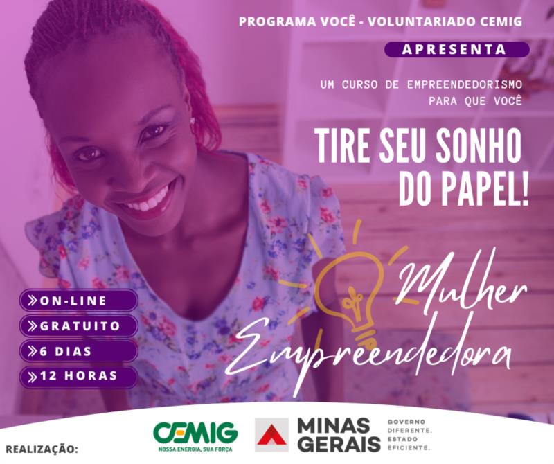 Programa de Voluntariado da Cemig promove 4ª edição da formação "Mulher Empreendedora online" 