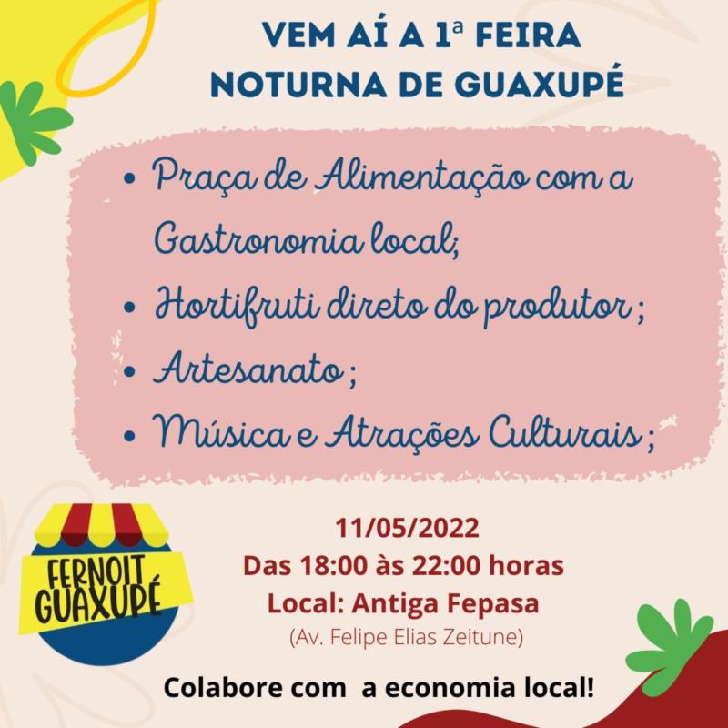 1ª Feira Noturna de Guaxupé acontece na próxima quarta-feira, dia 11 de maio