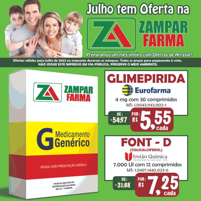 Ofertas de Julho na Zampar Farma