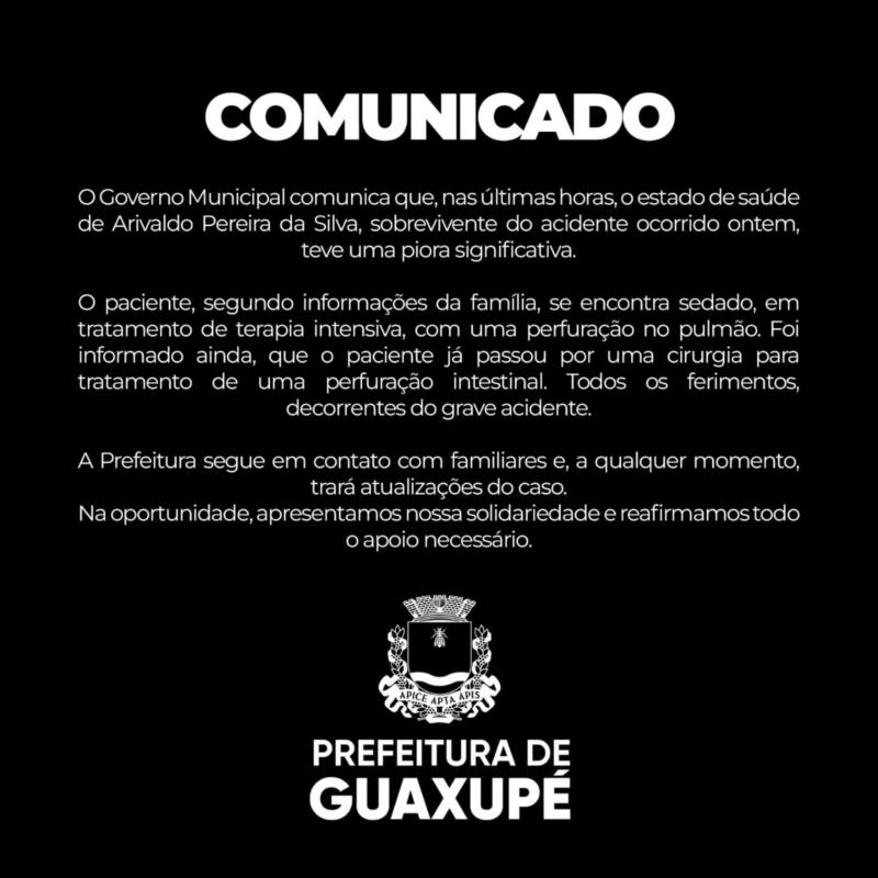 Guaxupeano sobrevivente do acidente em Igarapé apresenta piora do quadro clínico 