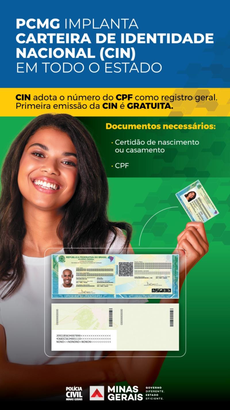 Carteira de Identidade Nacional (CIN) é implantada em MG