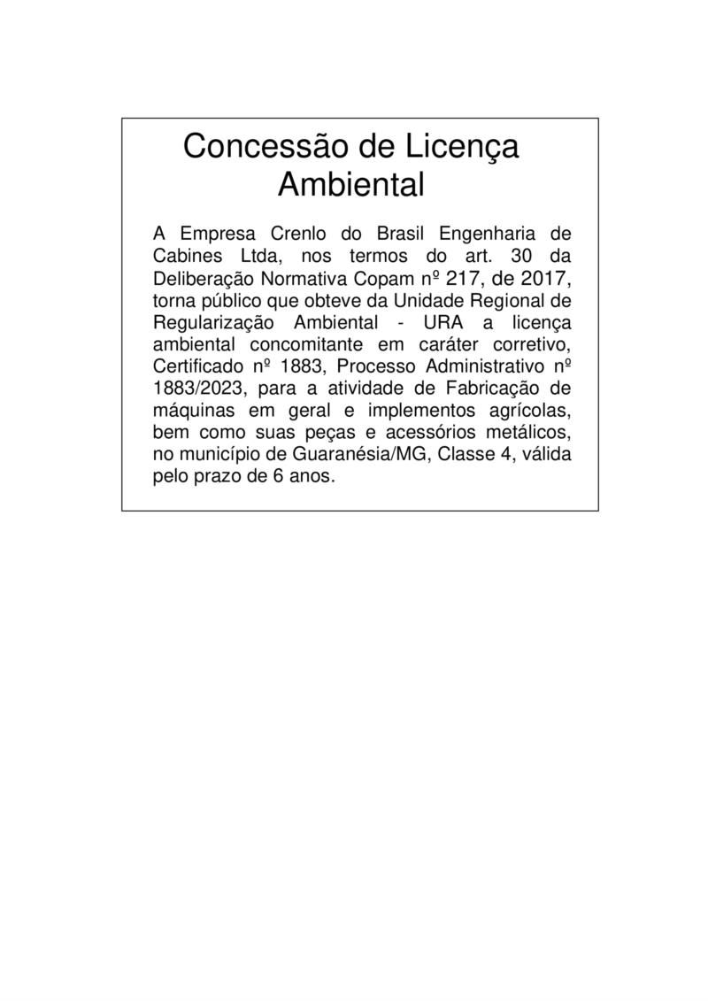 Concessão de Licença Ambiental 