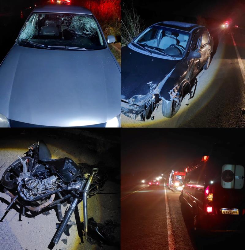 Em grave acidente na MGC-491, motociclista é arremessado a uma distância de 30 metros, sofrendo várias fraturas 
