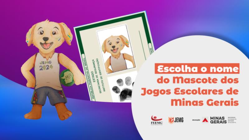 Mineiros podem escolher nome do mascote dos Jogos Escolares de Minas Gerais em votação pela internet