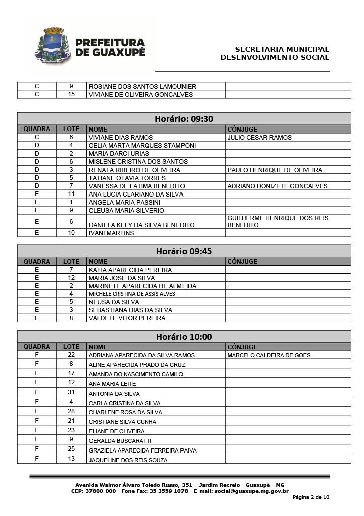 Prefeitura de Guaxupé divulga o horário de entrega das casas do Residencial Vale Verde